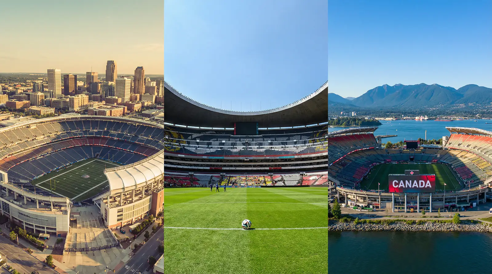 Übersicht der 16 WM-2026-Stadien in den USA, Mexiko und Kanada mit Klimadaten und Höhenlagen